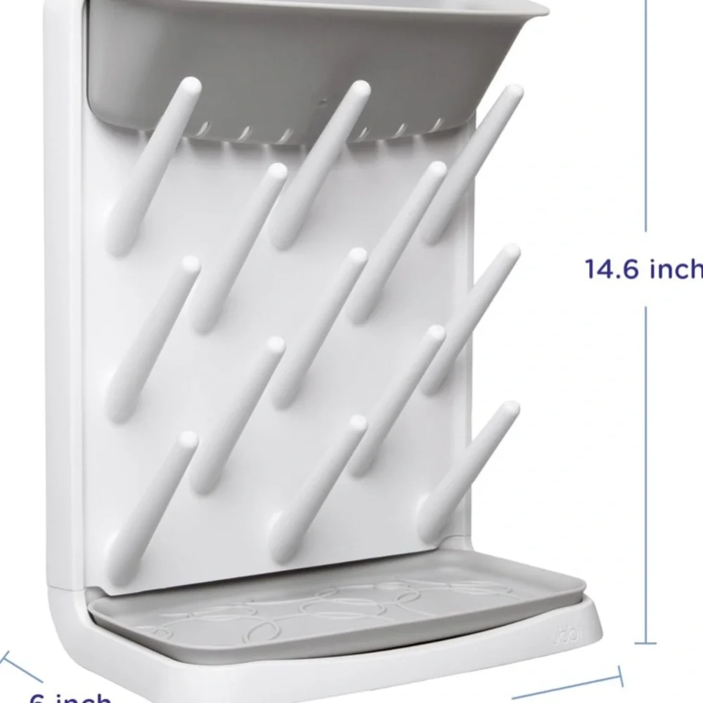 Gray and White Bottle Drying Rack